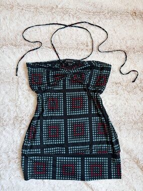 ✨ Vintage Y2K Bebe 100% Silk Halter Tube Top Going Out Coquette McBling Resort